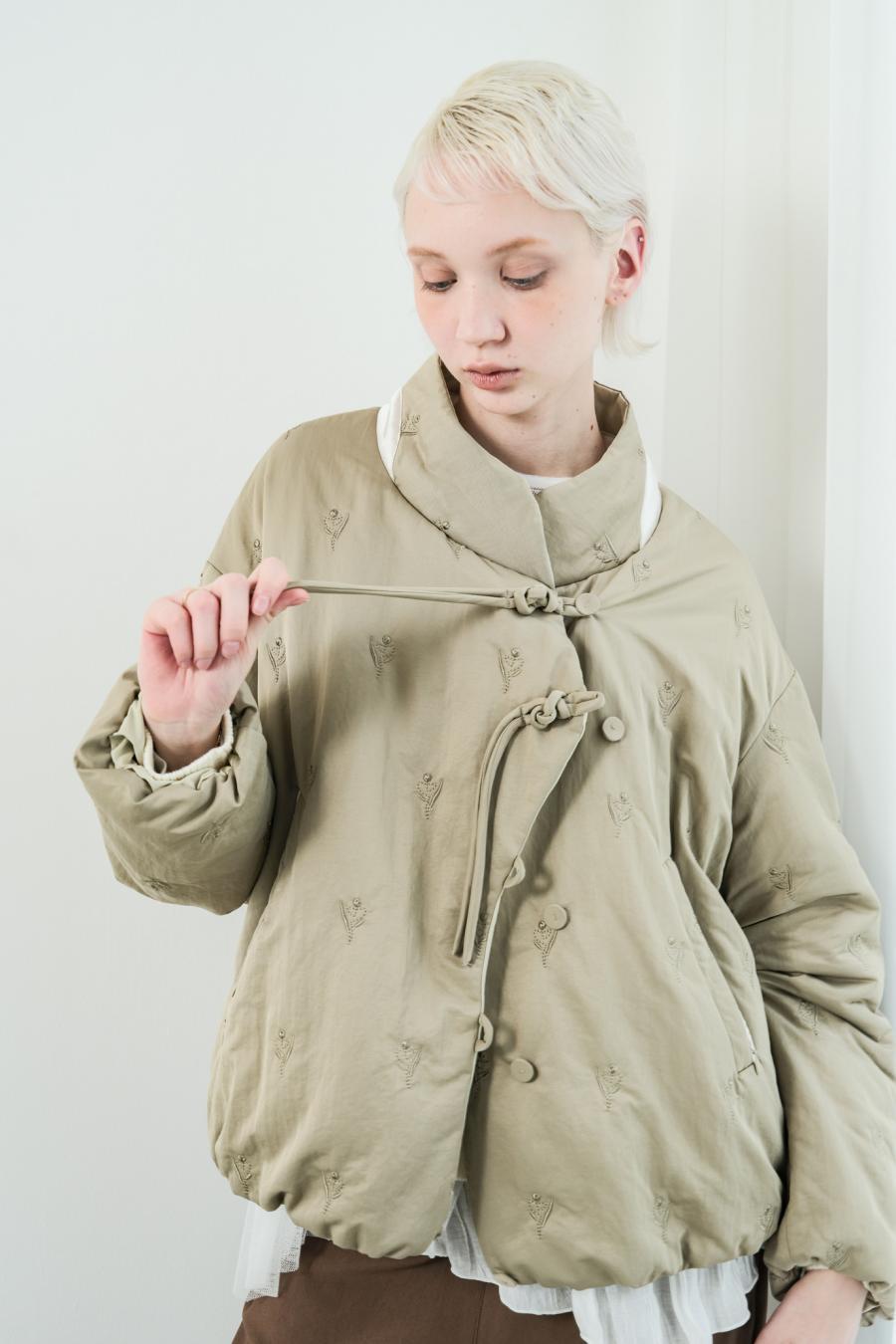 Tube Knot Embroidered Reversible Jacket