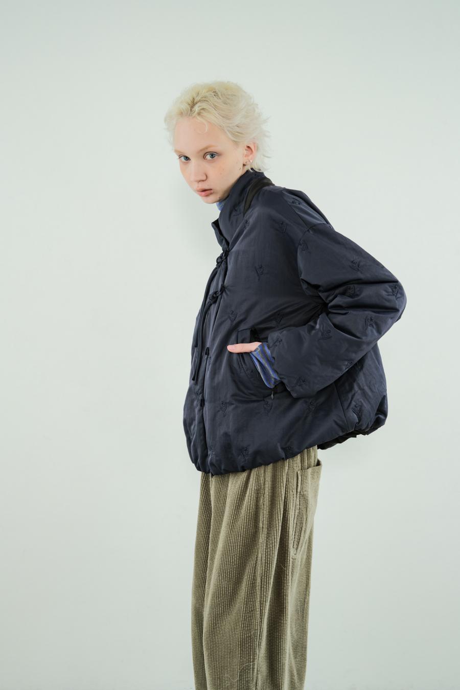 Tube Knot Embroidered Reversible Jacket