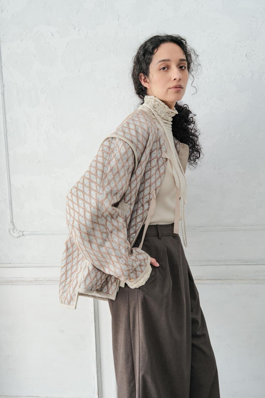 Damask Jacquard Half Jacket