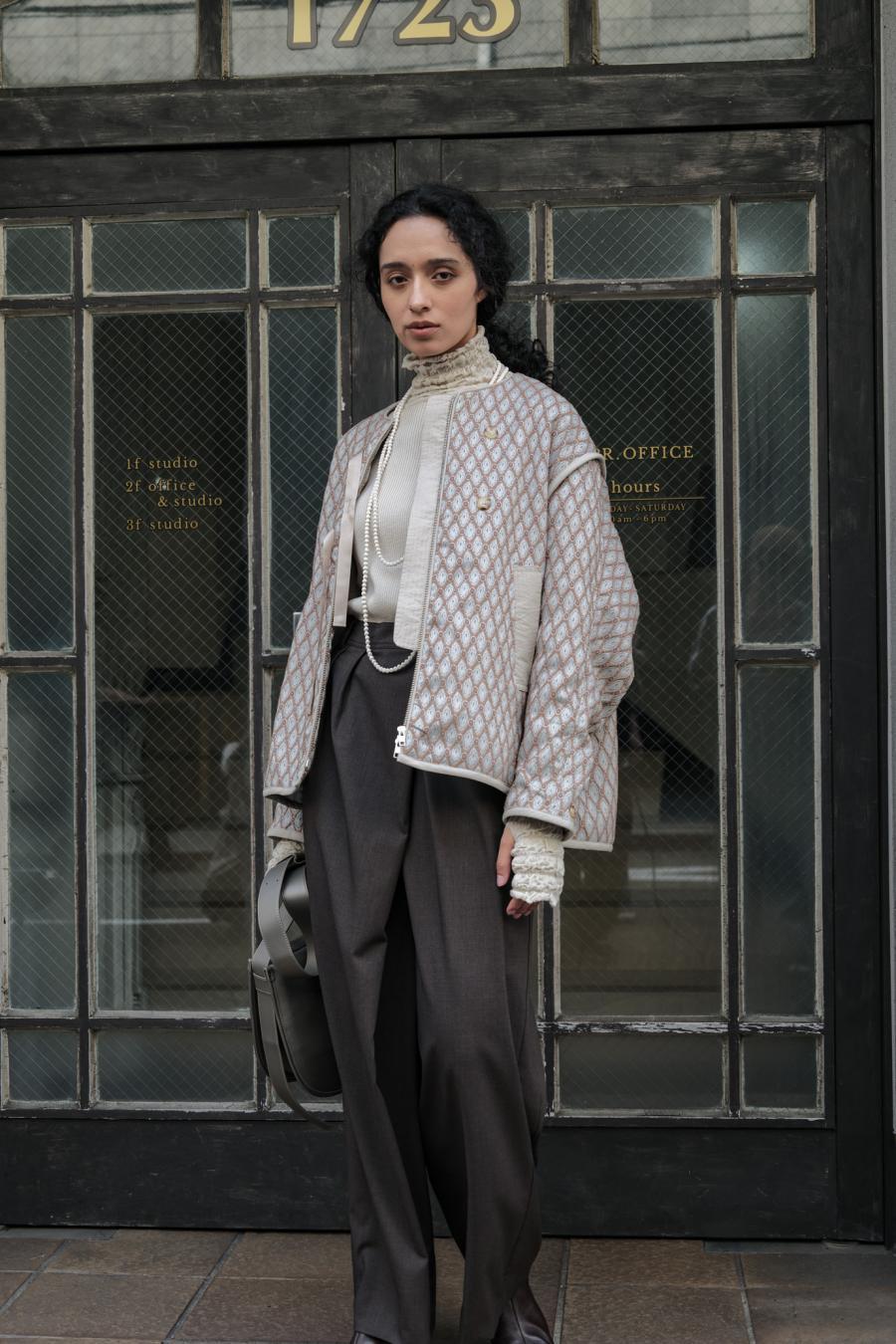 Damask Jacquard Half Jacket
