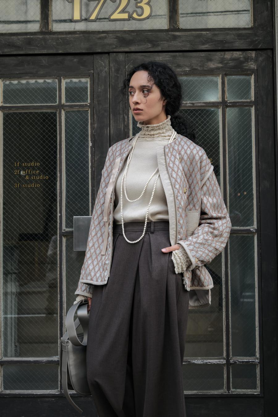 Damask Jacquard Half Jacket