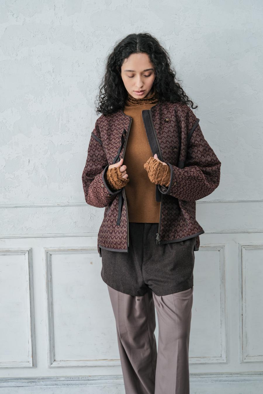Damask Jacquard Half Jacket