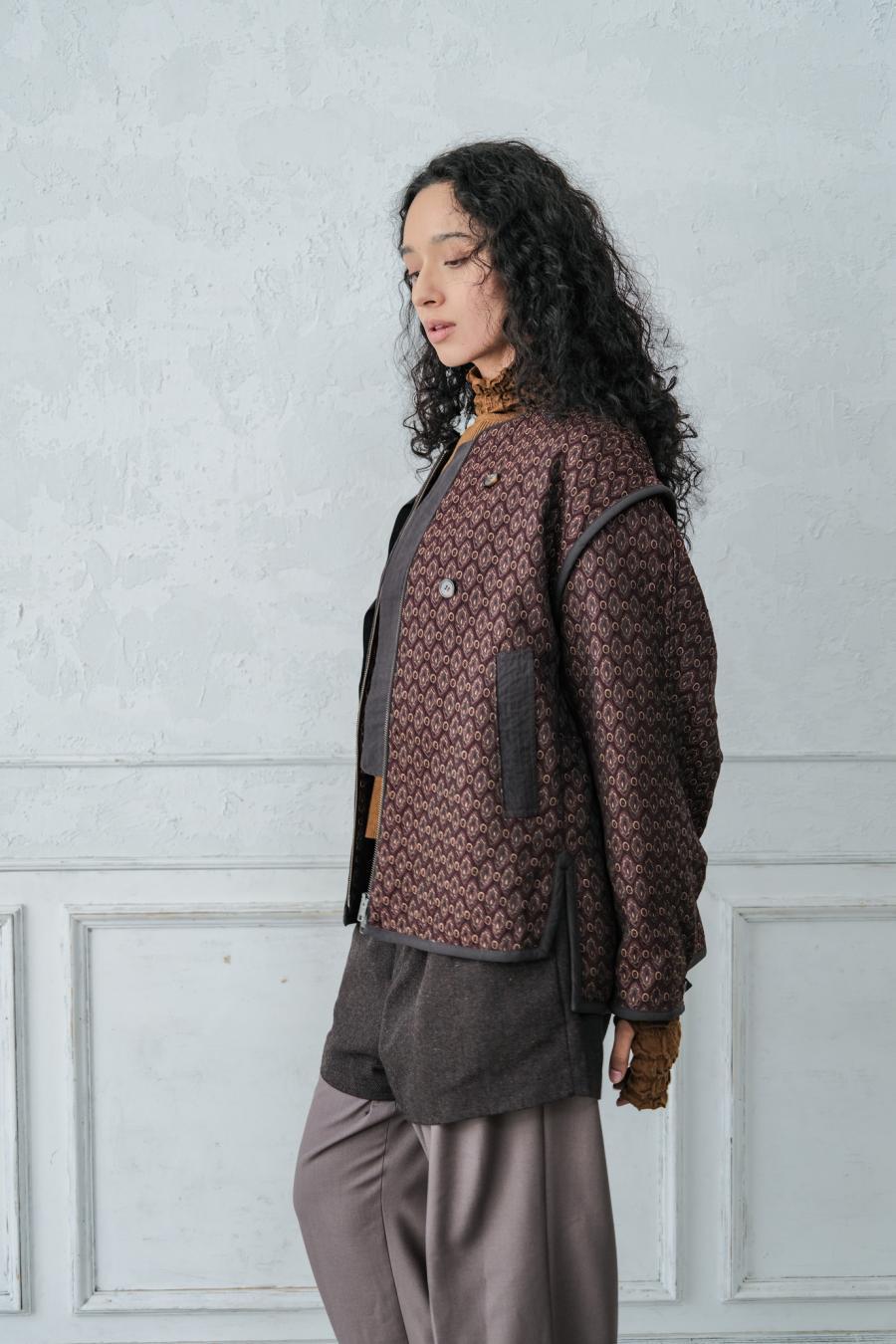 Damask Jacquard Half Jacket