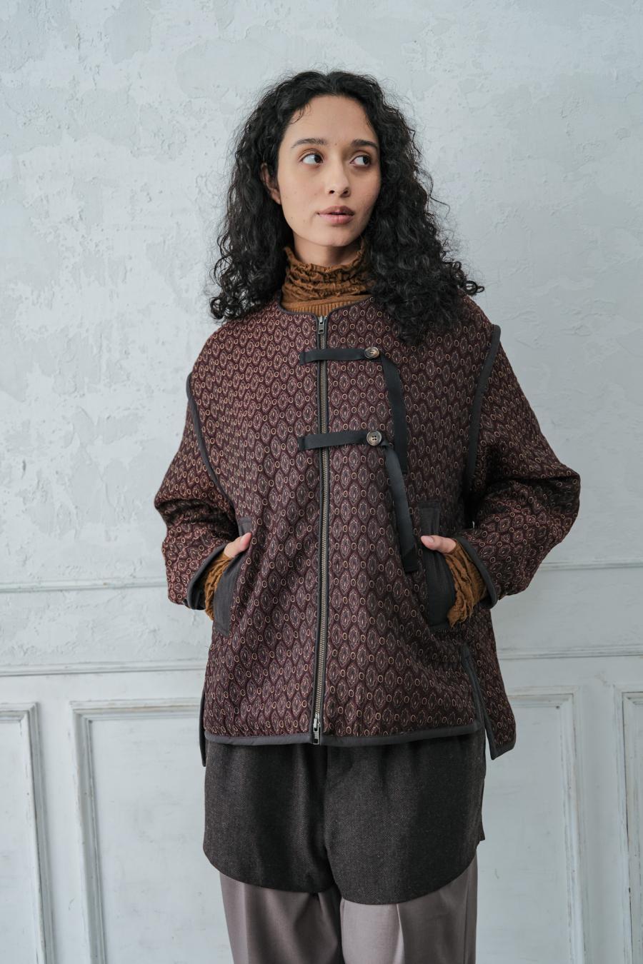 Damask Jacquard Half Jacket