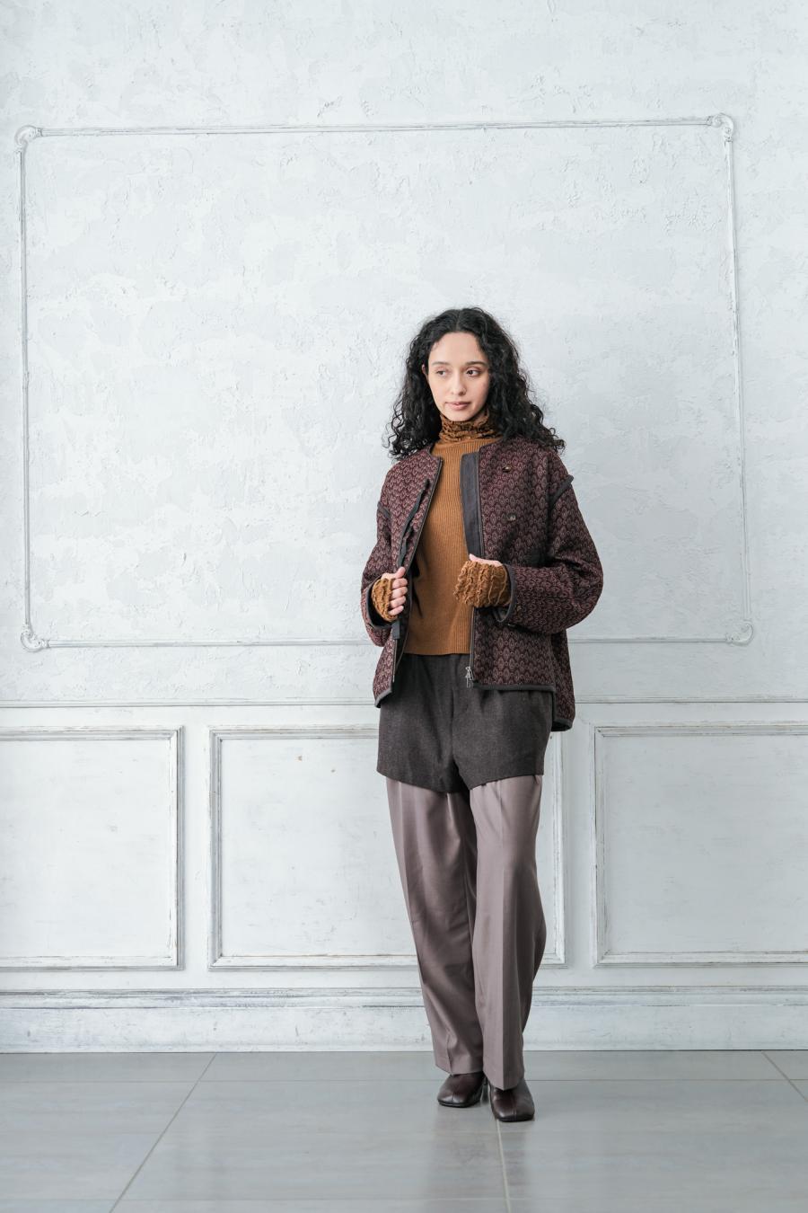 Damask Jacquard Half Jacket