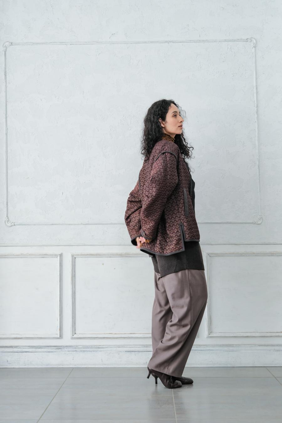 Damask Jacquard Half Jacket