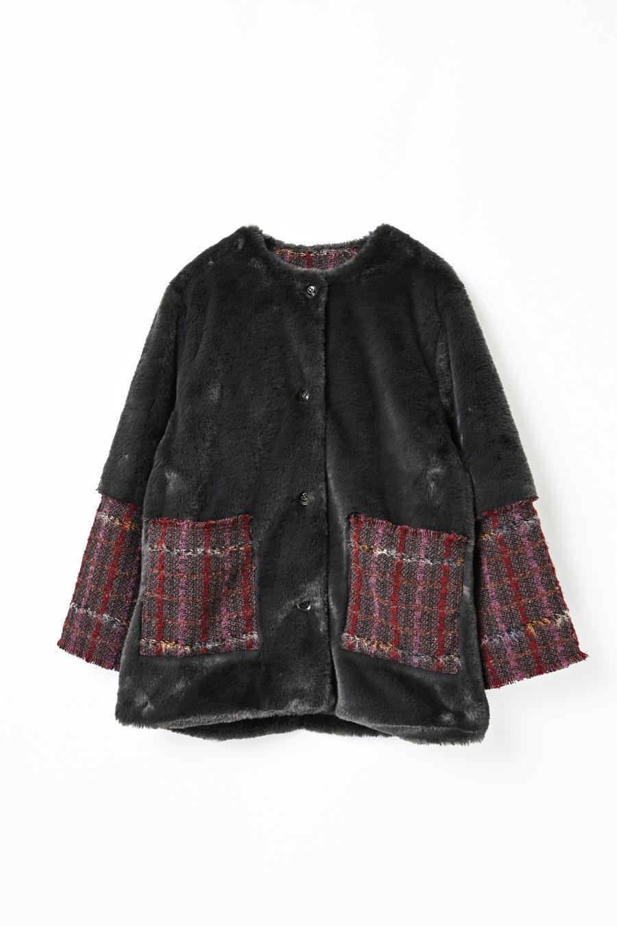 Faux Fur Paneled Jacket