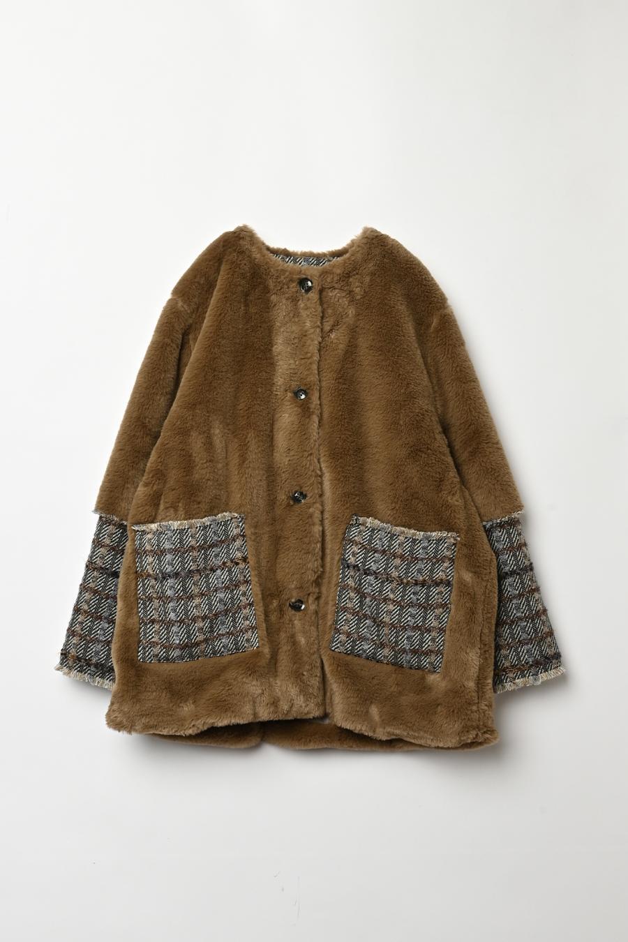 Faux Fur Paneled Jacket