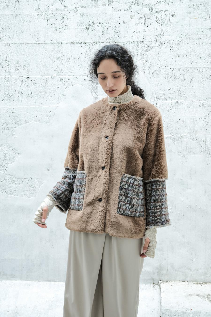 Faux Fur Paneled Jacket