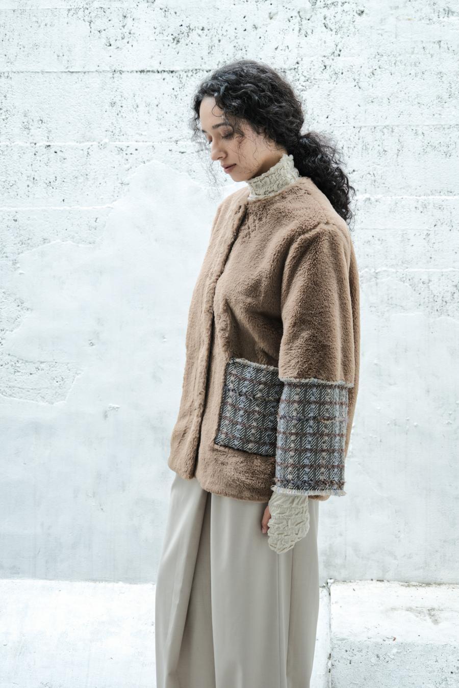 Faux Fur Paneled Jacket