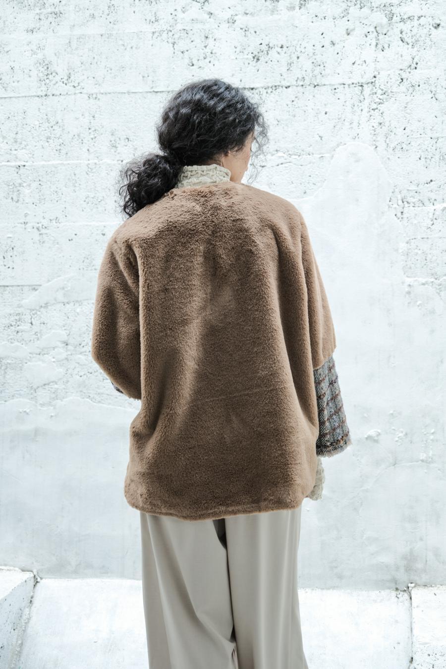 Faux Fur Paneled Jacket