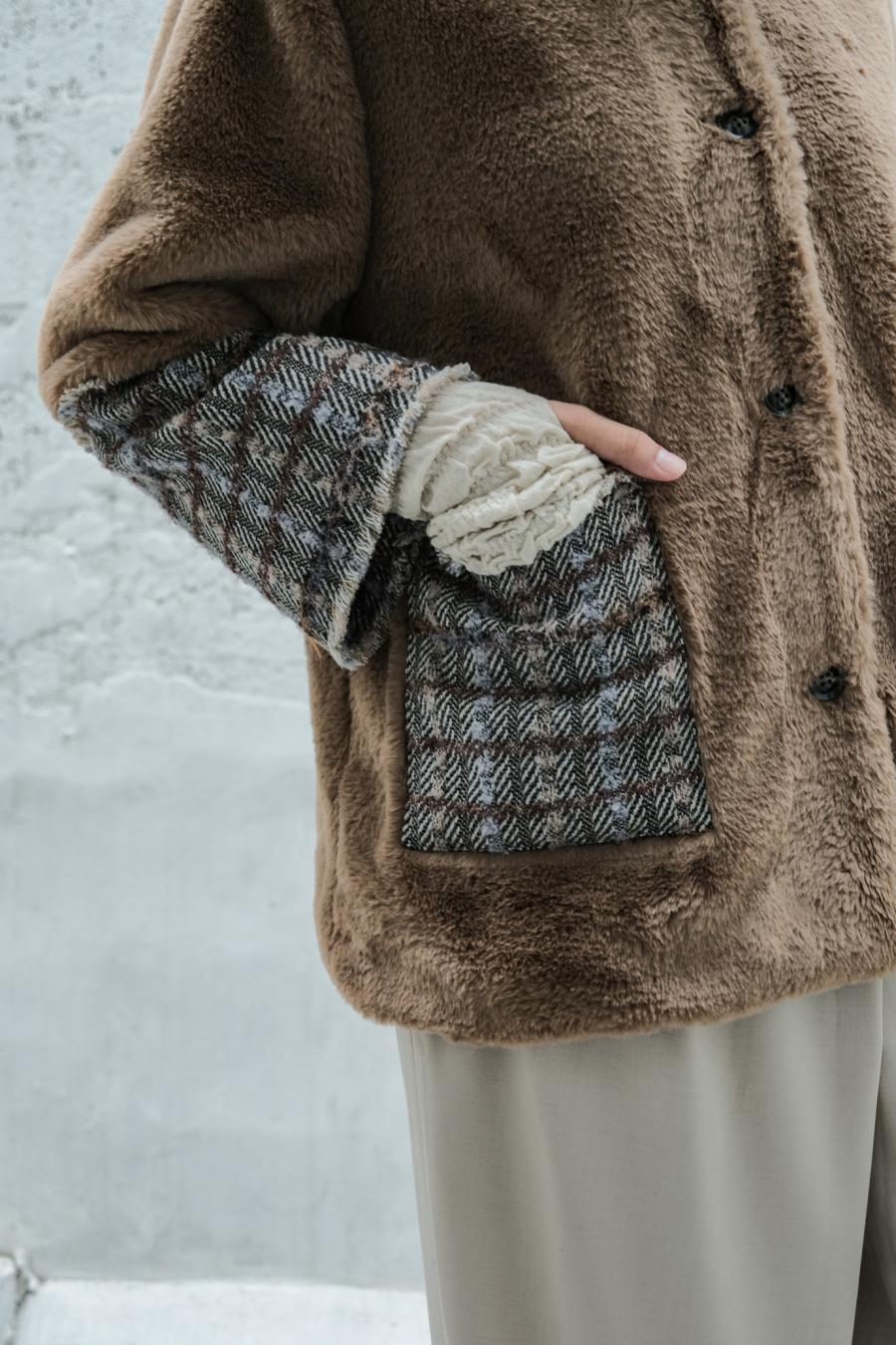 Faux Fur Paneled Jacket