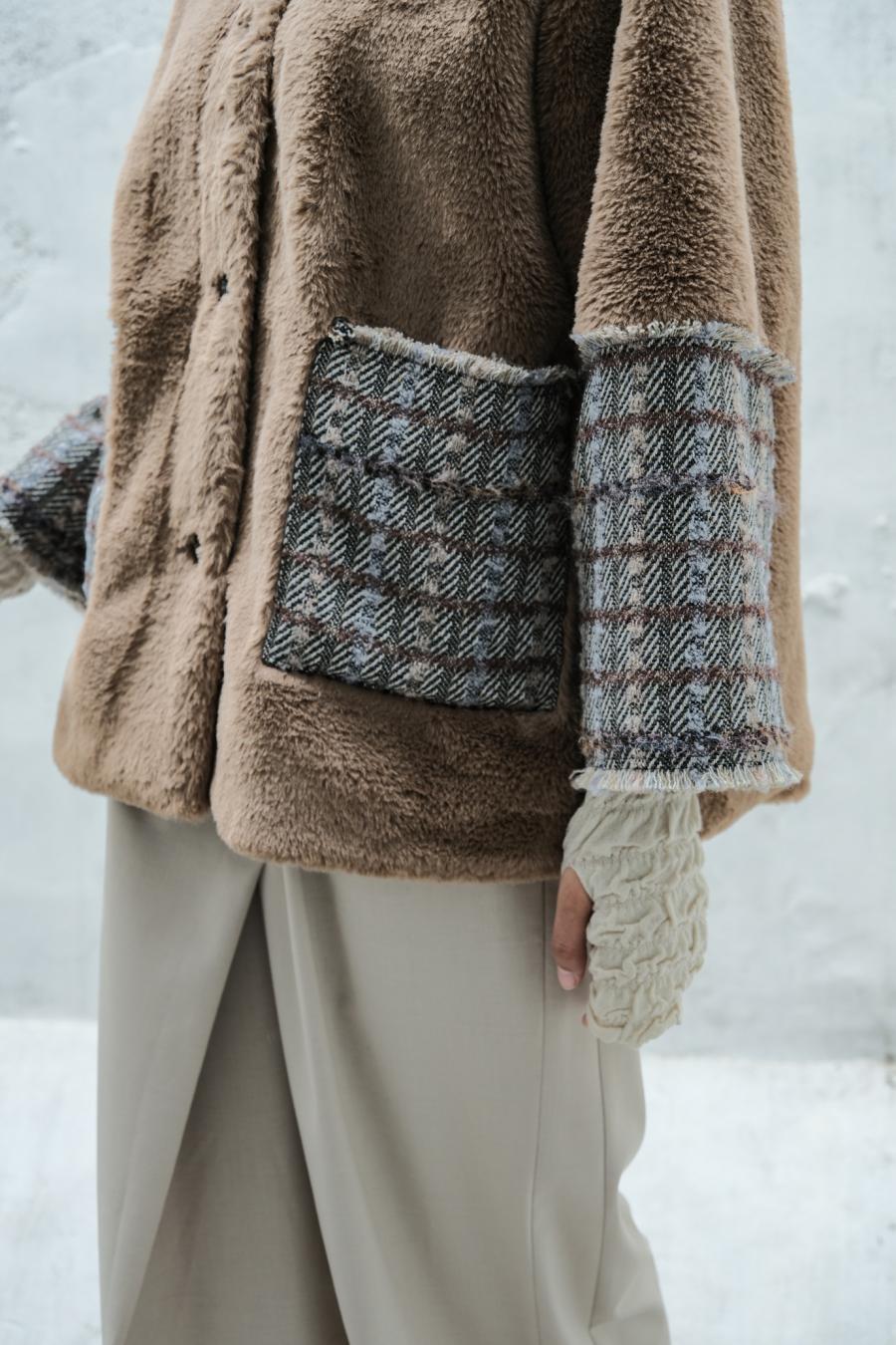 Faux Fur Paneled Jacket