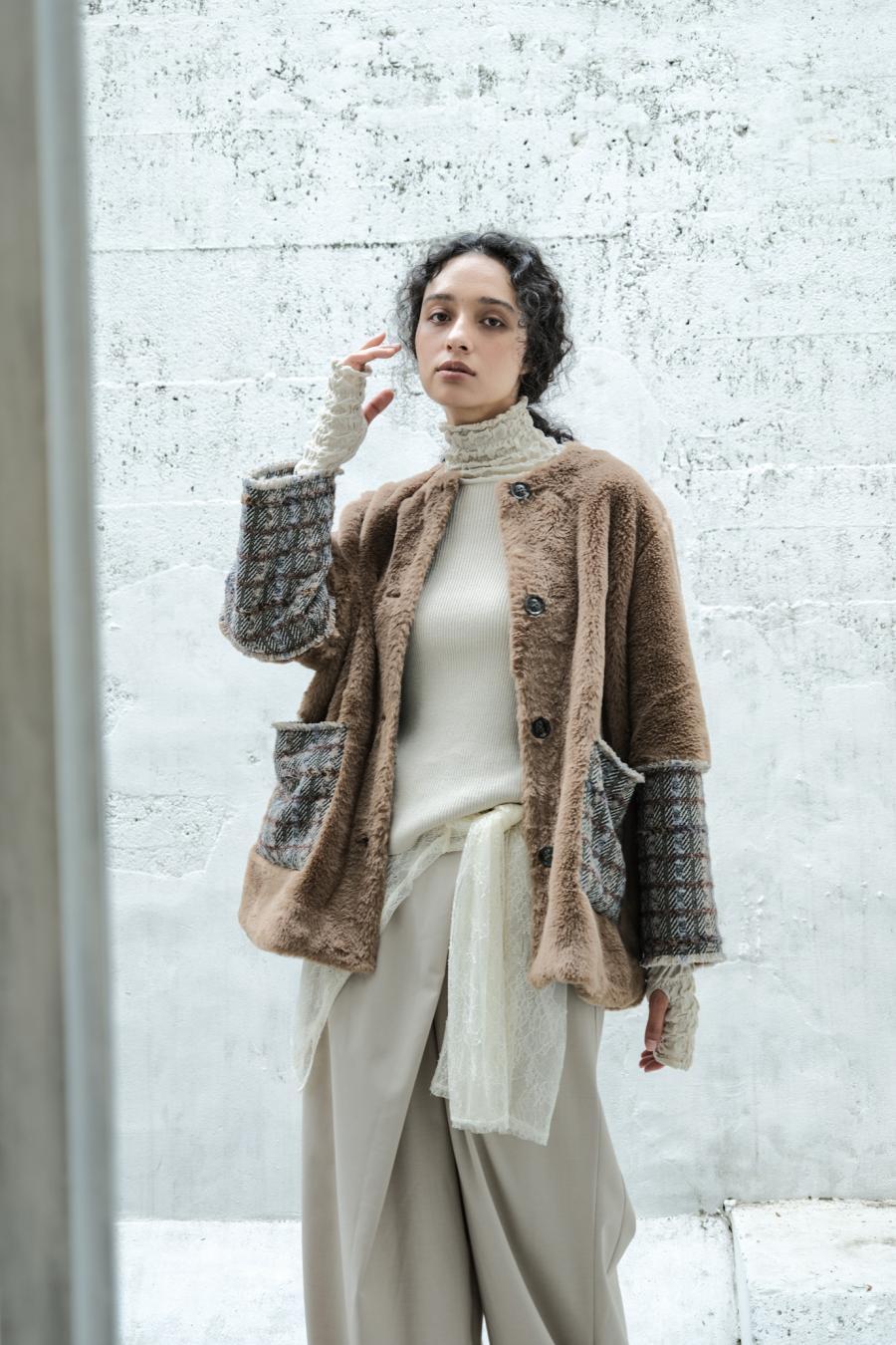 Faux Fur Paneled Jacket