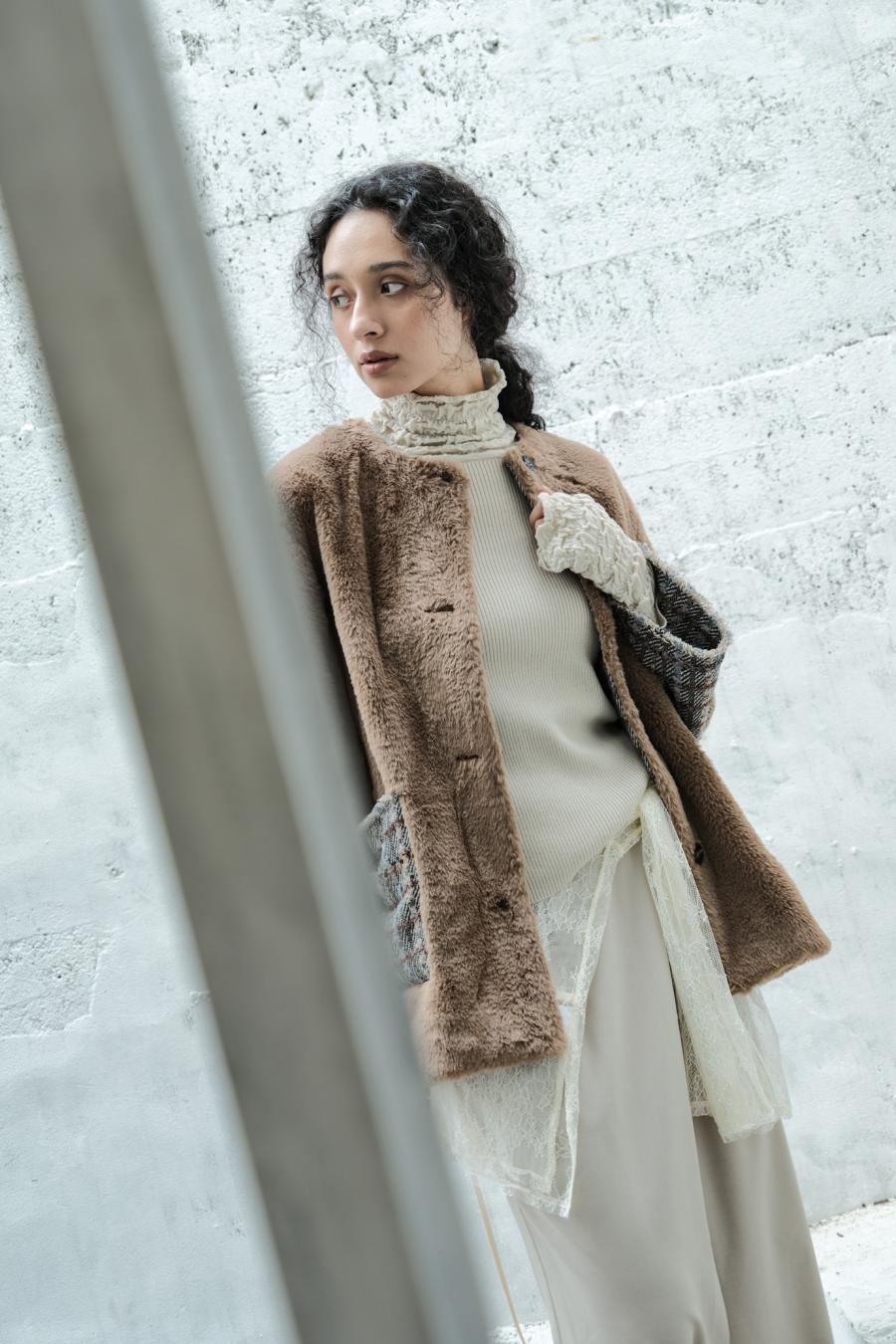 Faux Fur Paneled Jacket