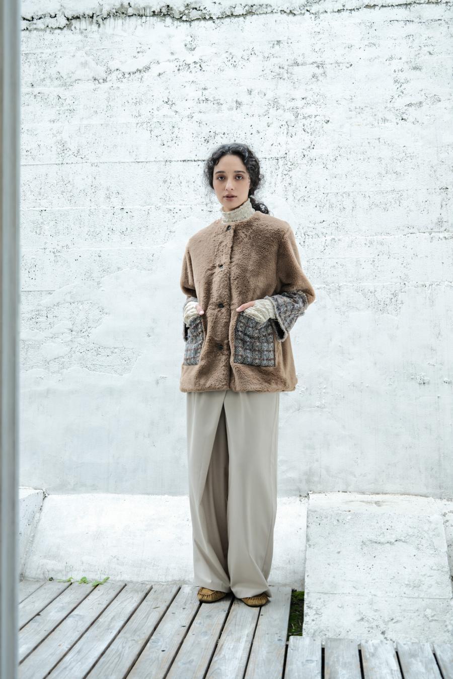 Faux Fur Paneled Jacket