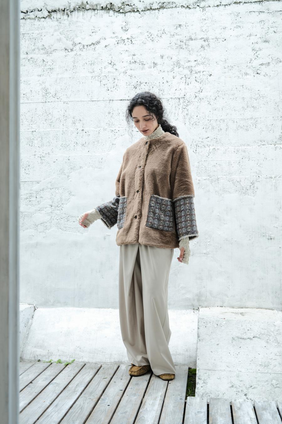 Faux Fur Paneled Jacket