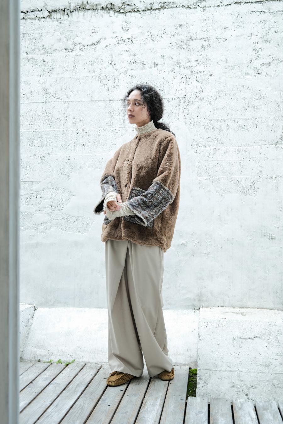Faux Fur Paneled Jacket
