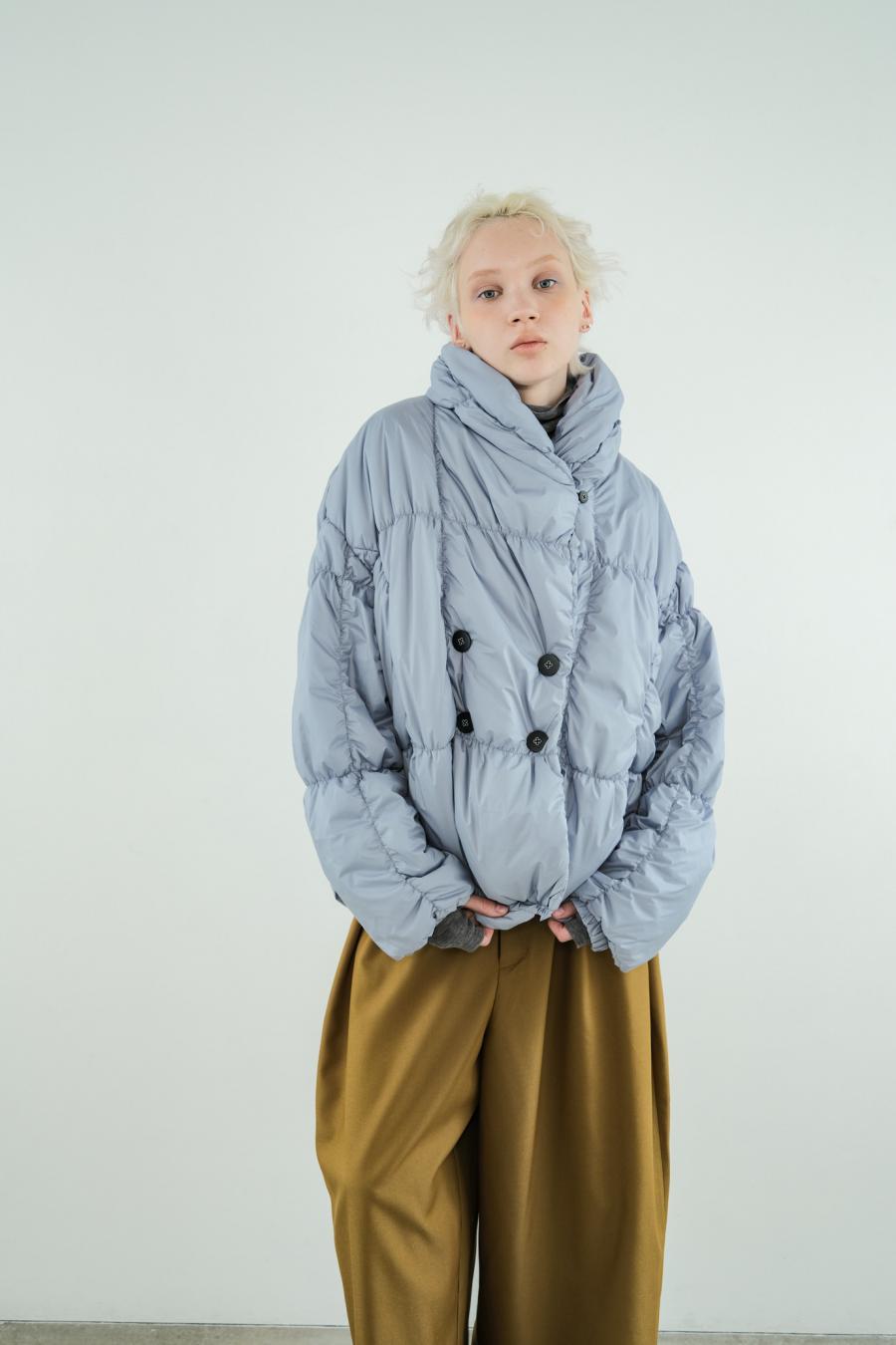 Shirred Lightweight Padded Coat