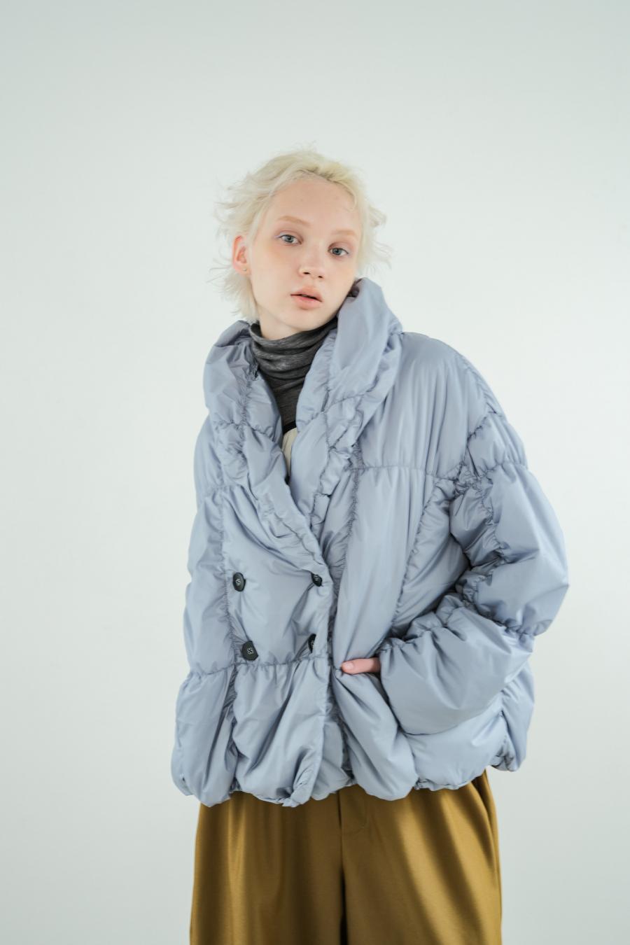 Shirred Lightweight Padded Coat