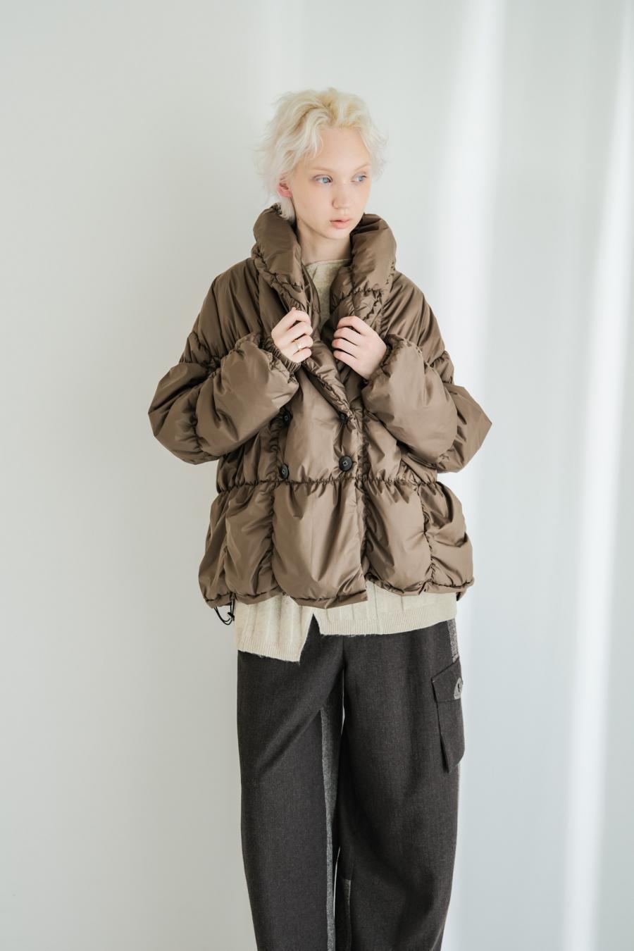Shirred Lightweight Padded Coat