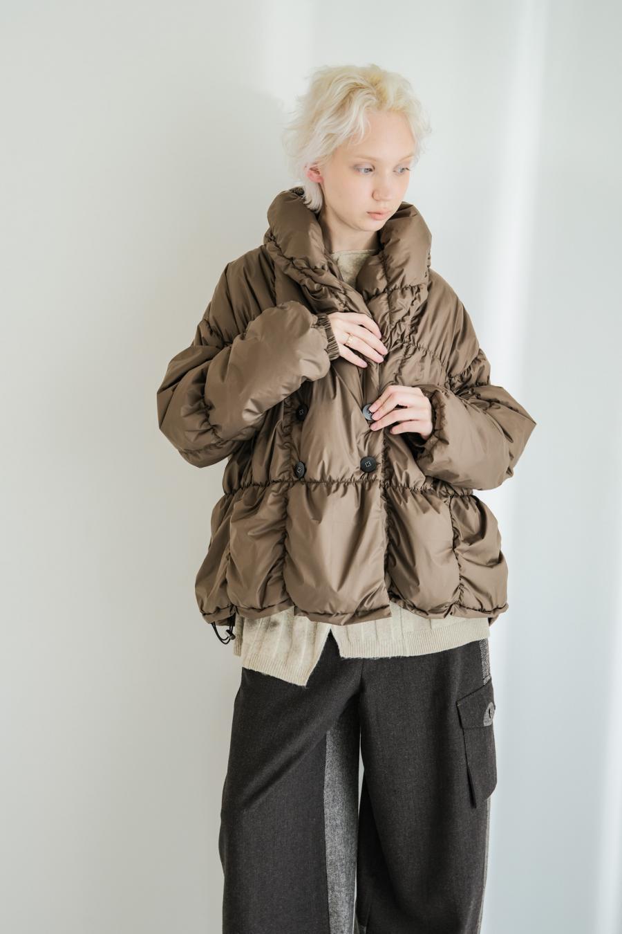 Shirred Lightweight Padded Coat