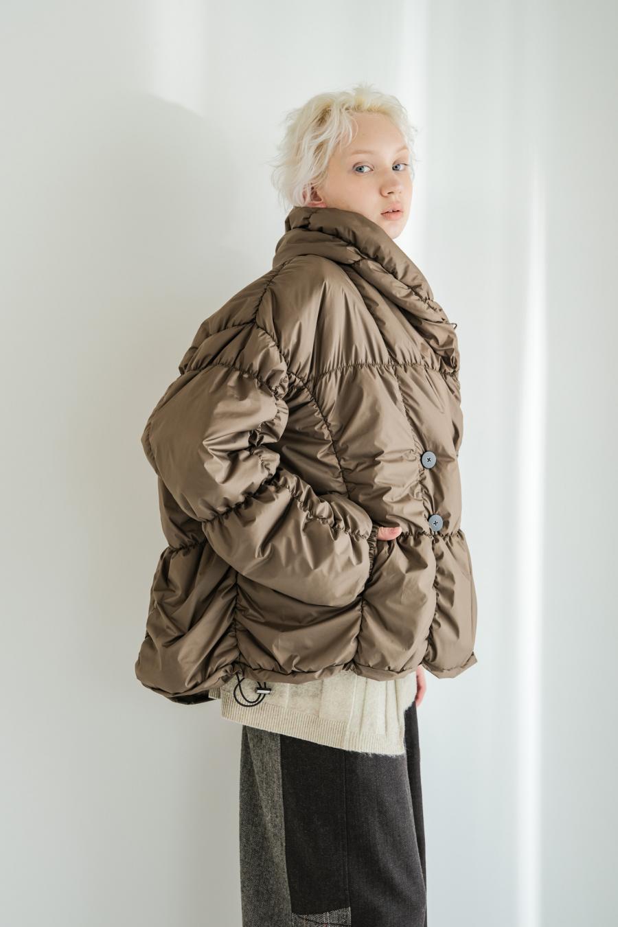 Shirred Lightweight Padded Coat