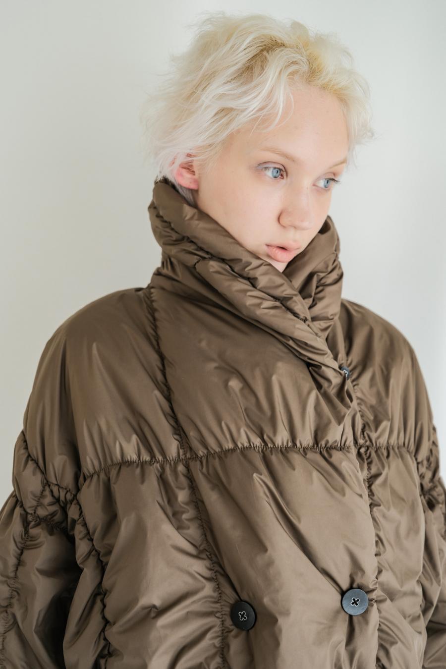 Shirred Lightweight Padded Coat