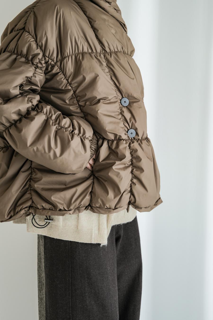 Shirred Lightweight Padded Coat
