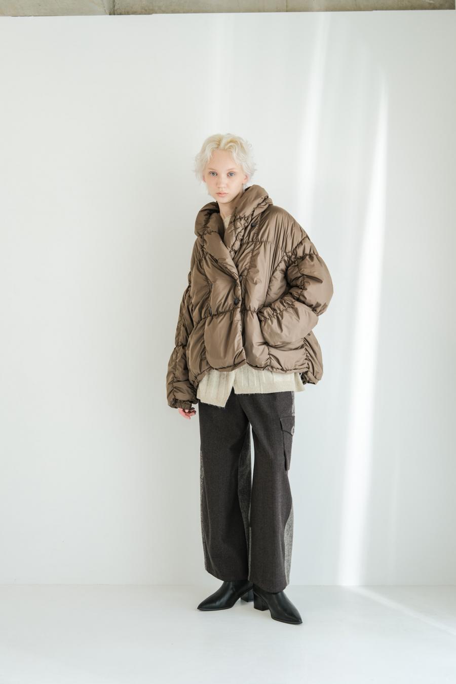 Shirred Lightweight Padded Coat