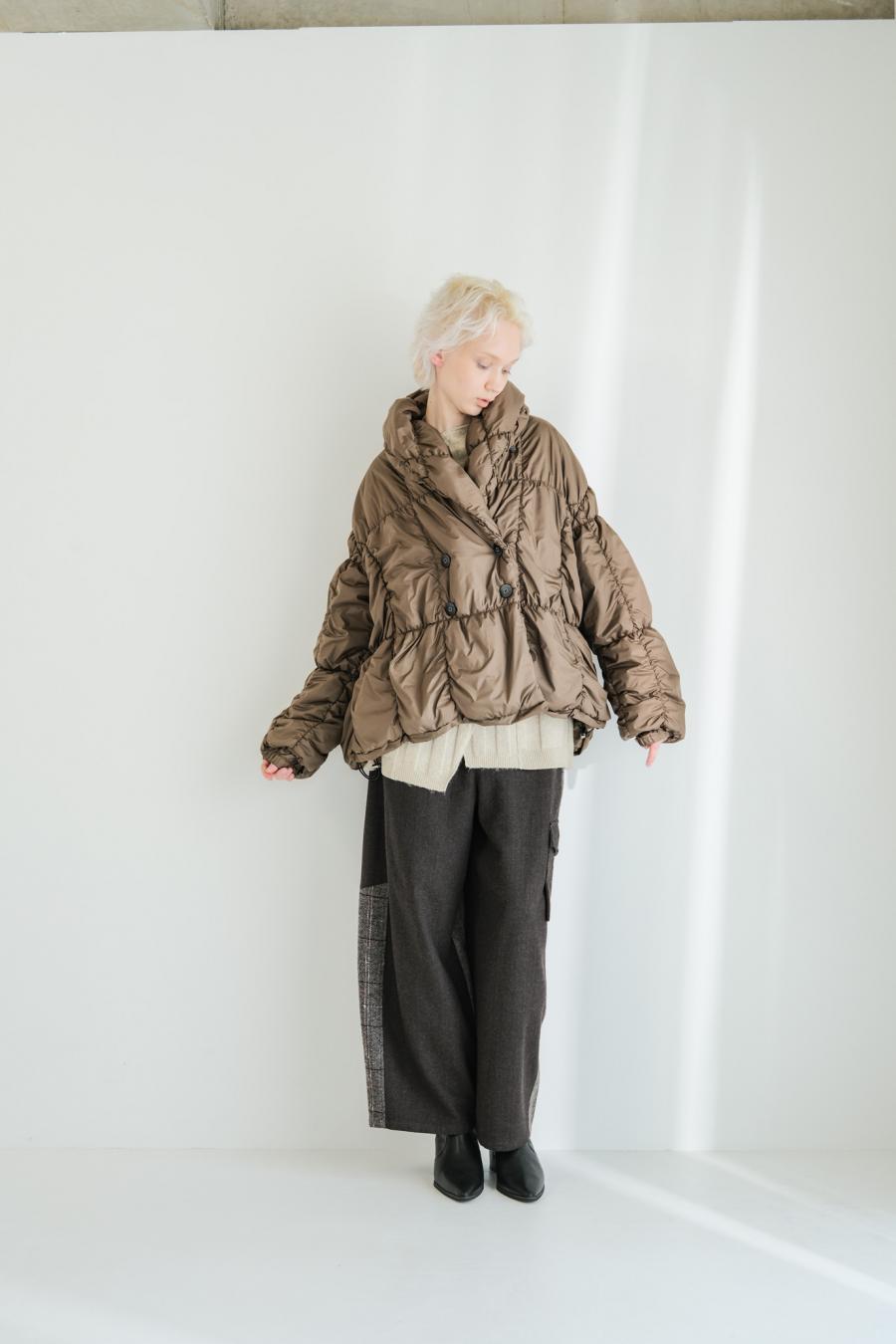 Shirred Lightweight Padded Coat
