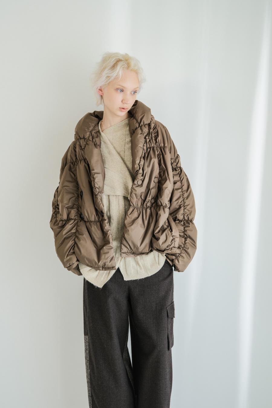 Shirred Lightweight Padded Coat