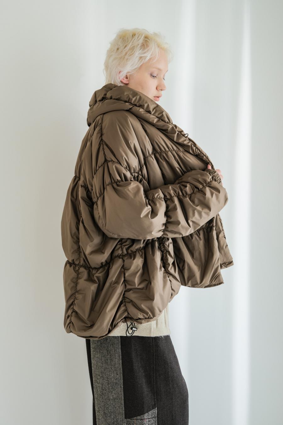 Shirred Lightweight Padded Coat