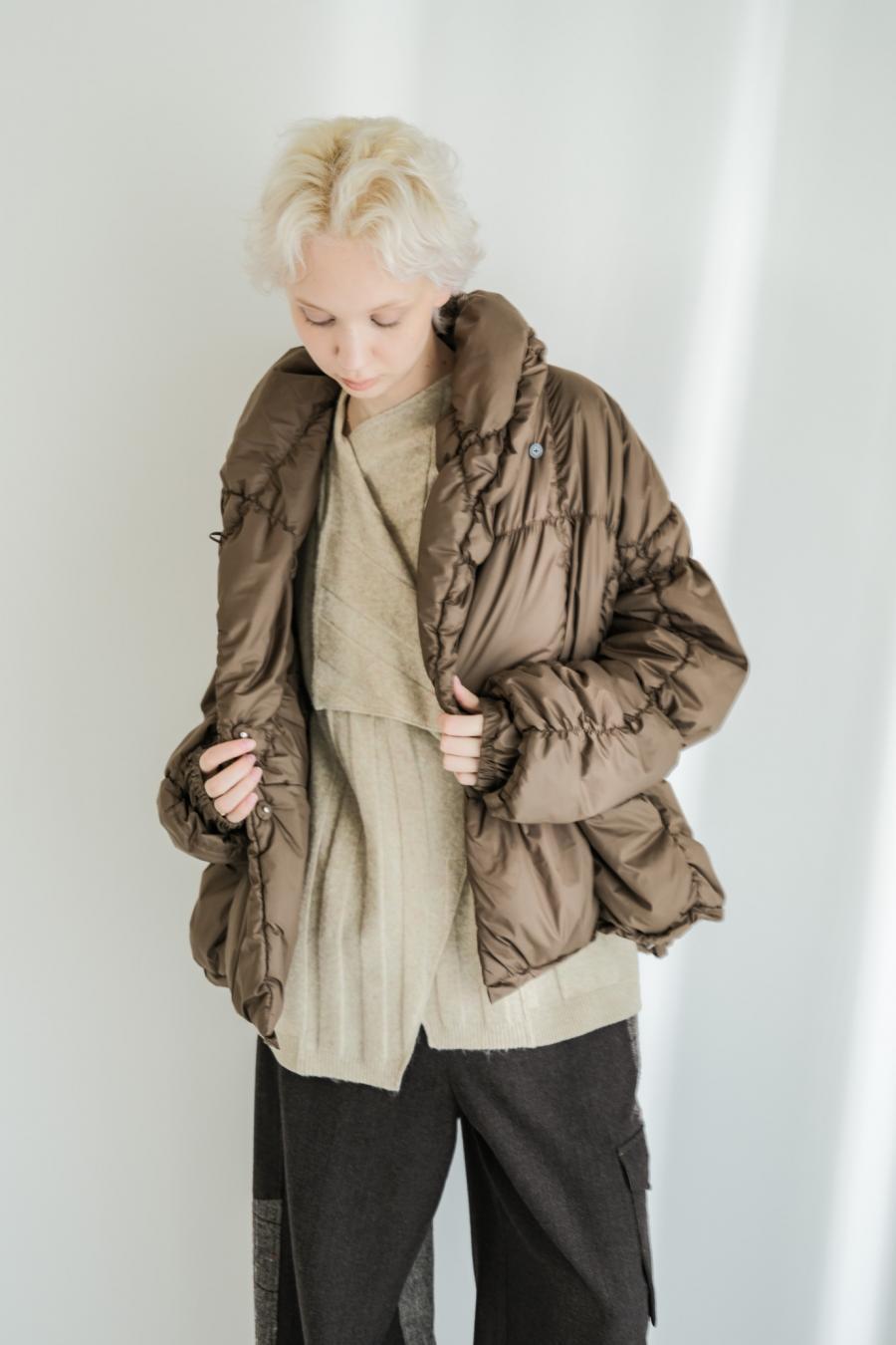 Shirred Lightweight Padded Coat