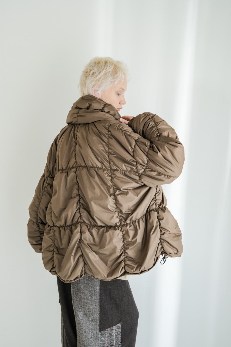 Shirred Lightweight Padded Coat