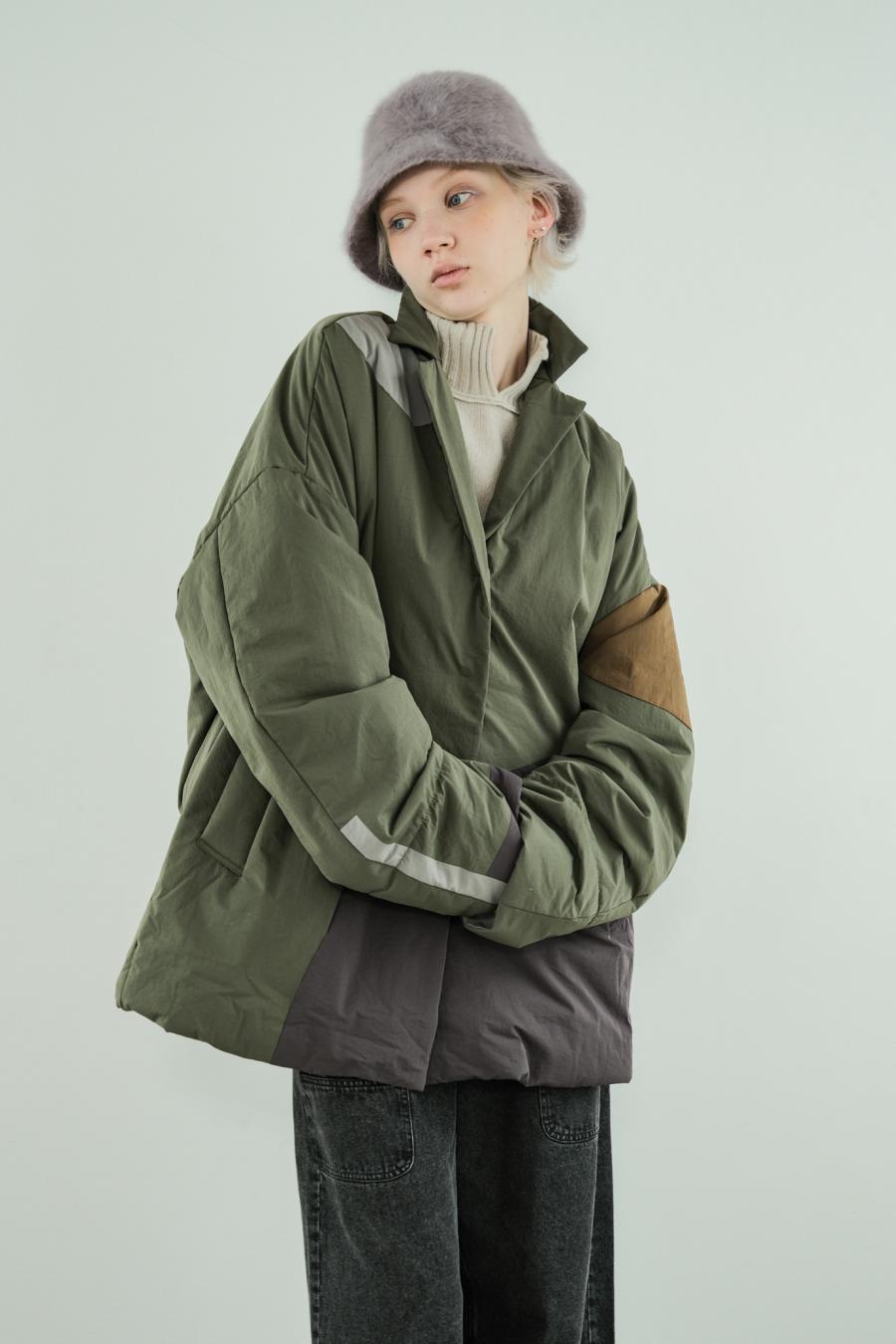 Circle Patch Padded Coat