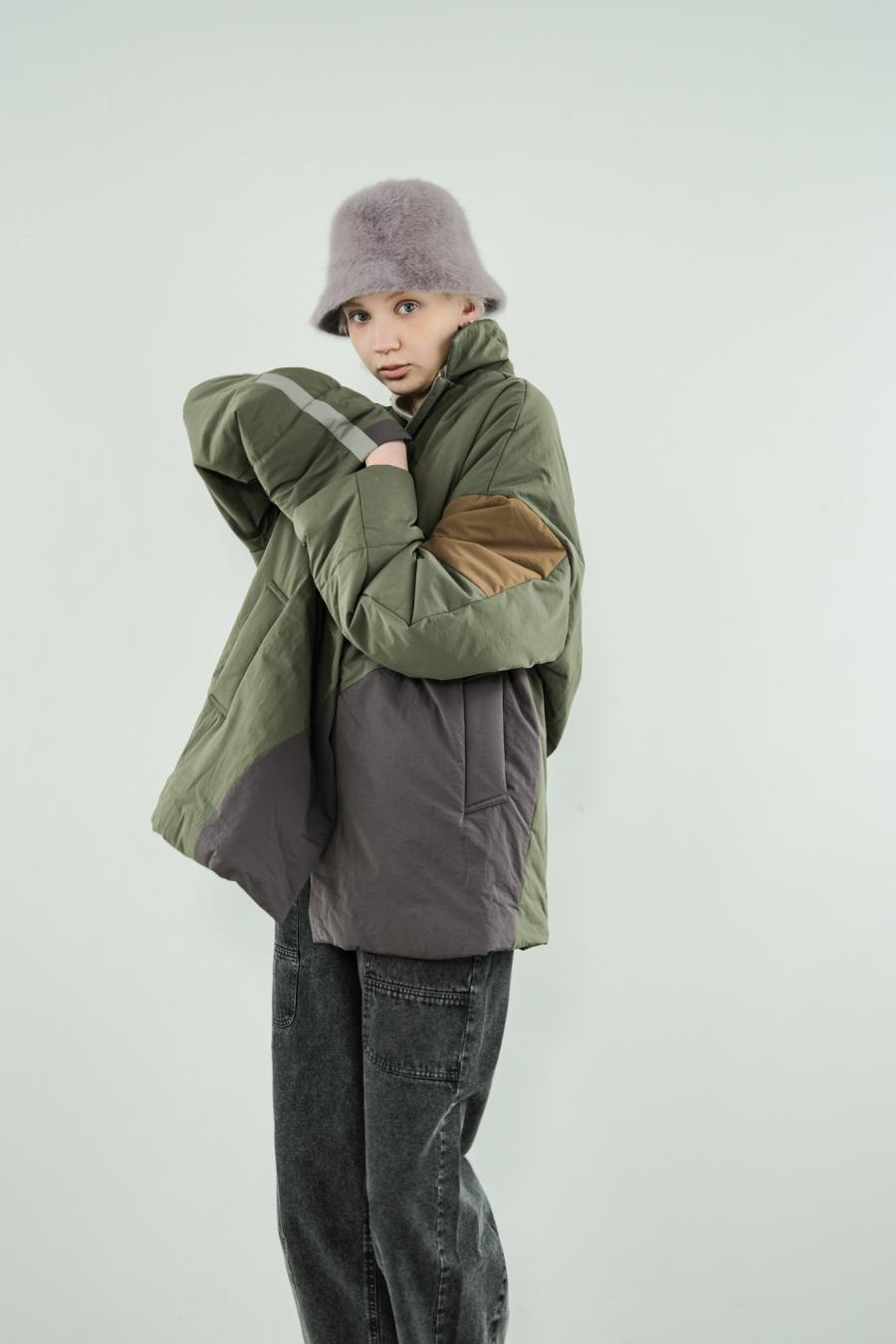 Circle Patch Padded Coat