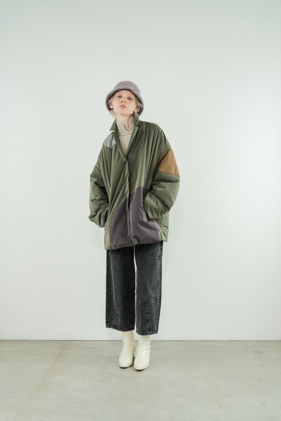 Circle Patch Padded Coat