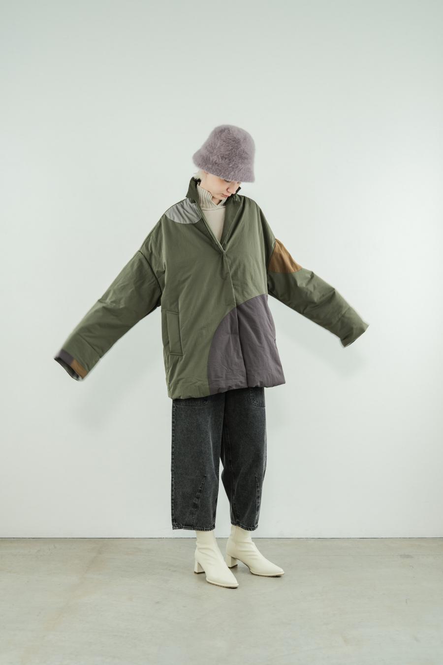 Circle Patch Padded Coat