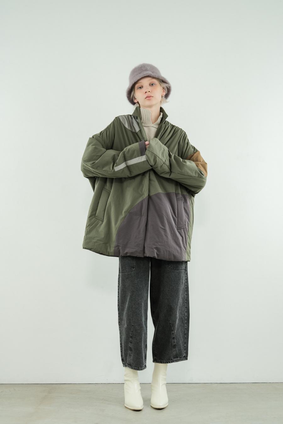 Circle Patch Padded Coat