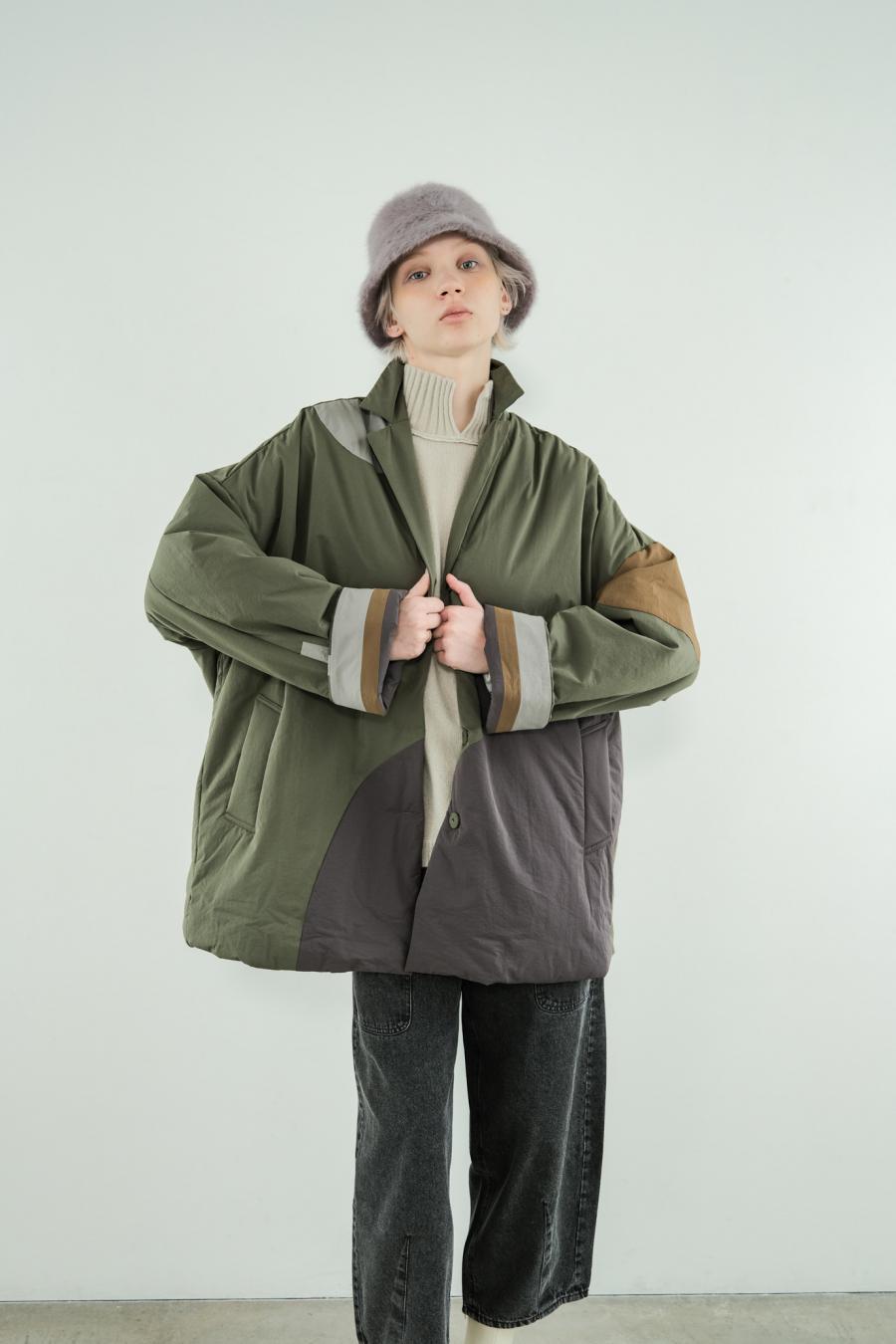 Circle Patch Padded Coat