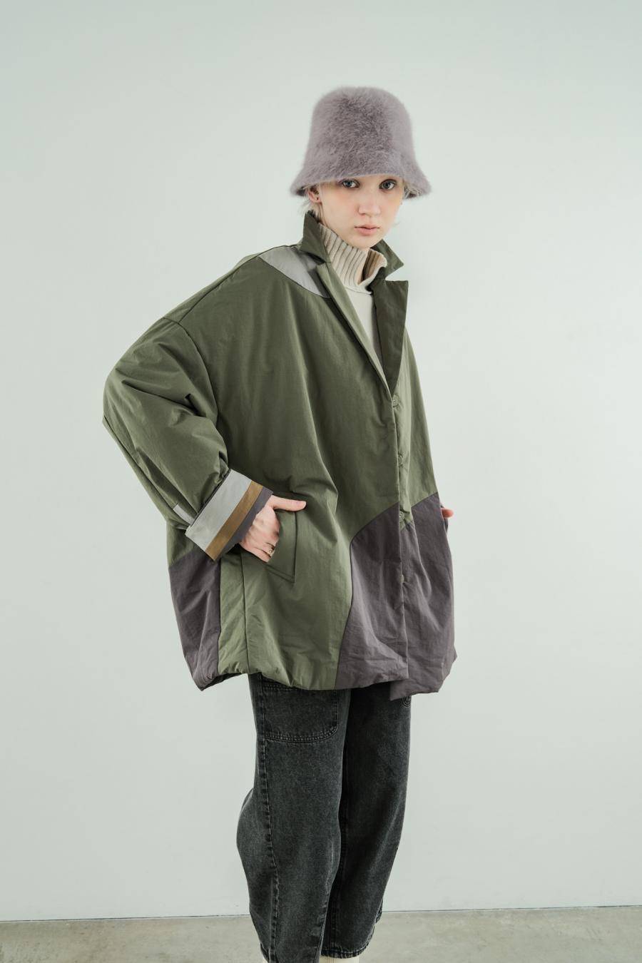 Circle Patch Padded Coat