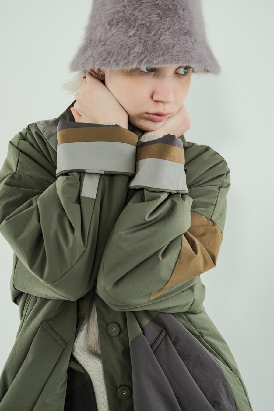 Circle Patch Padded Coat