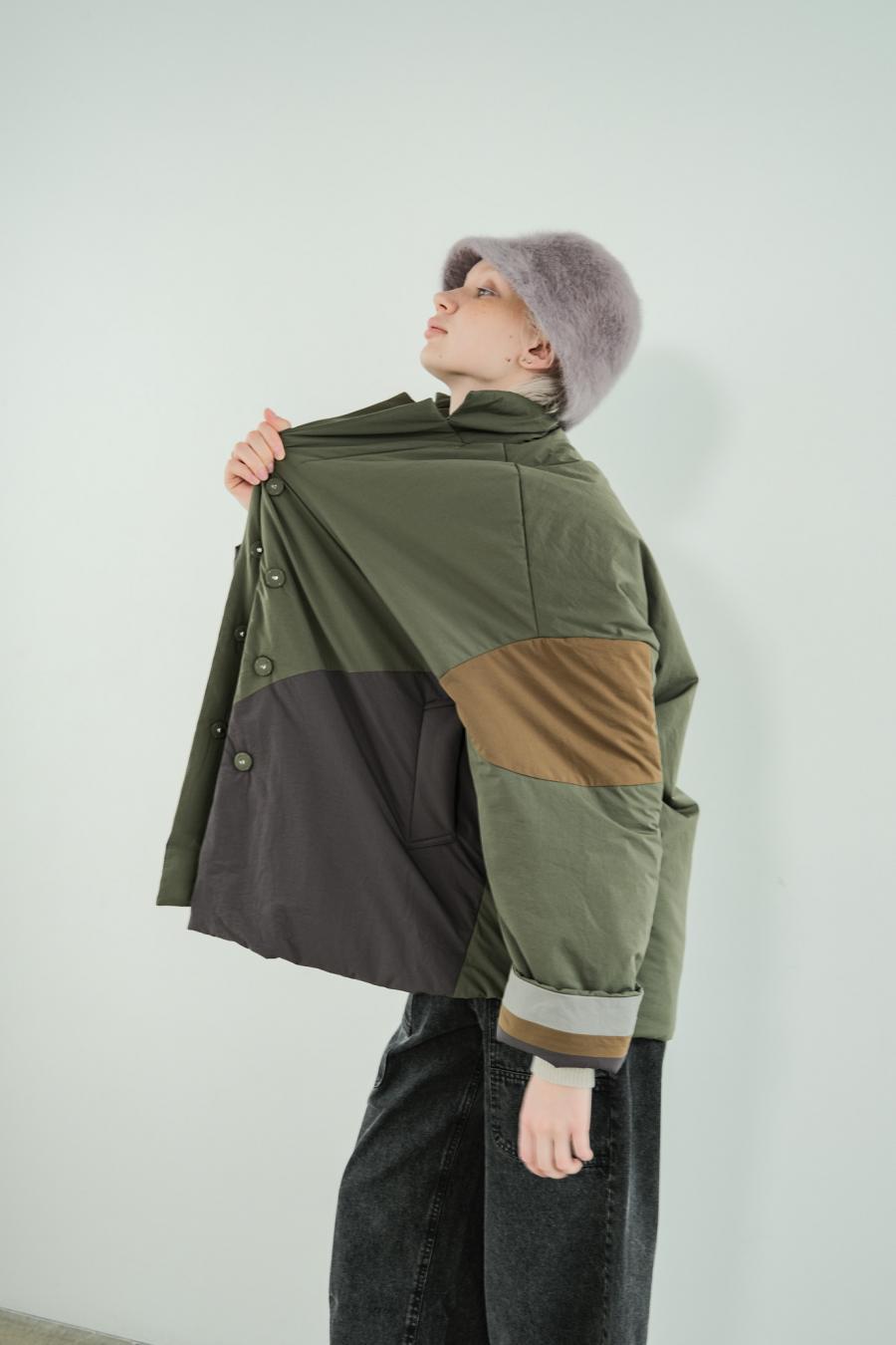 Circle Patch Padded Coat