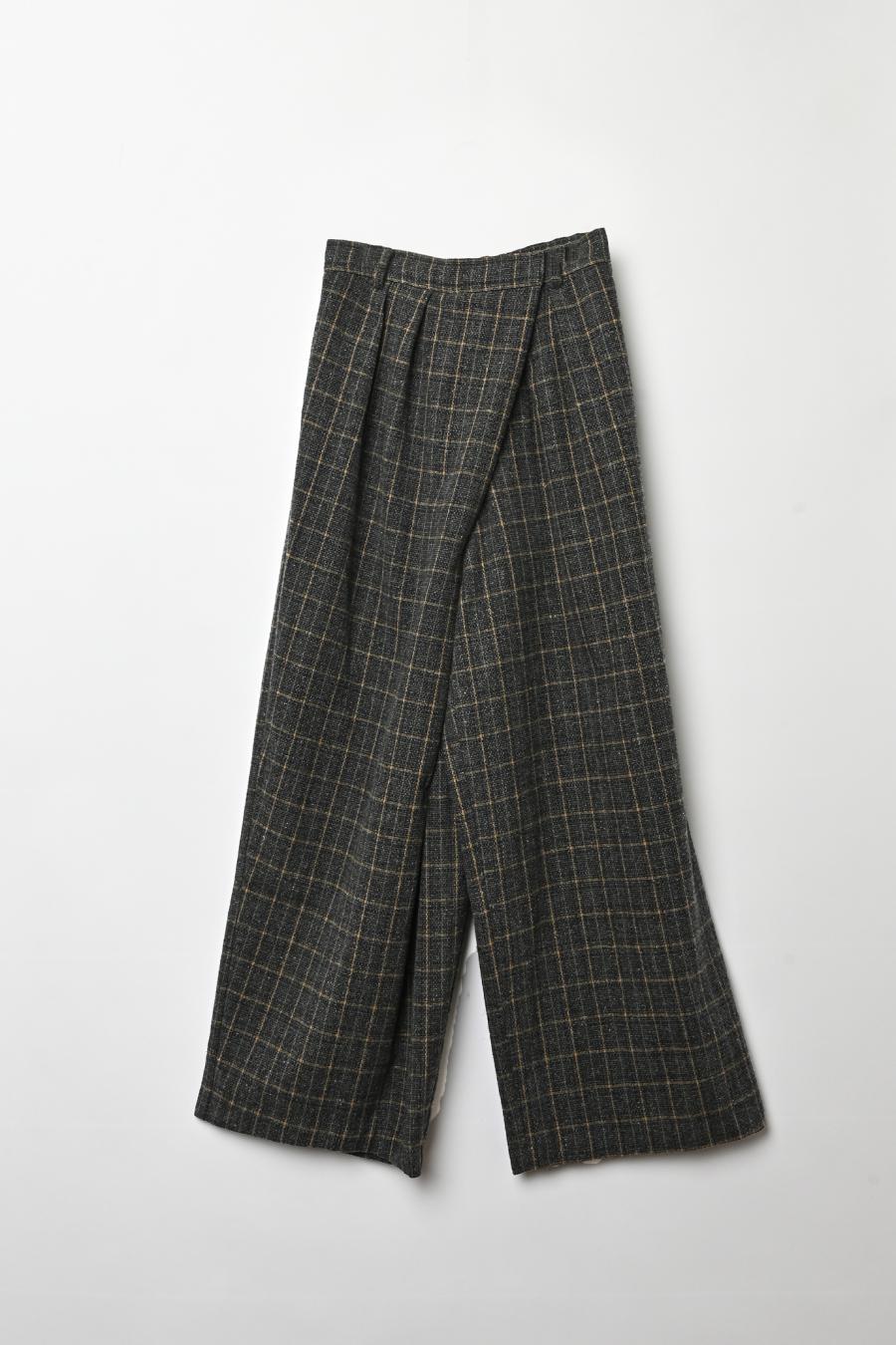Checked Tweed Slide Pants