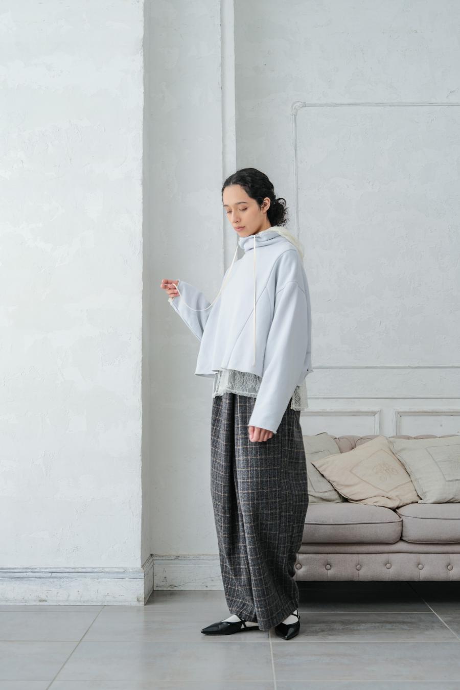 Checked Tweed Slide Pants