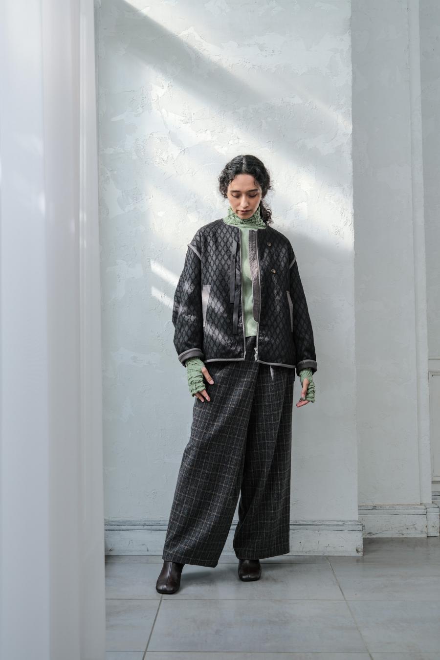 Checked Tweed Slide Pants