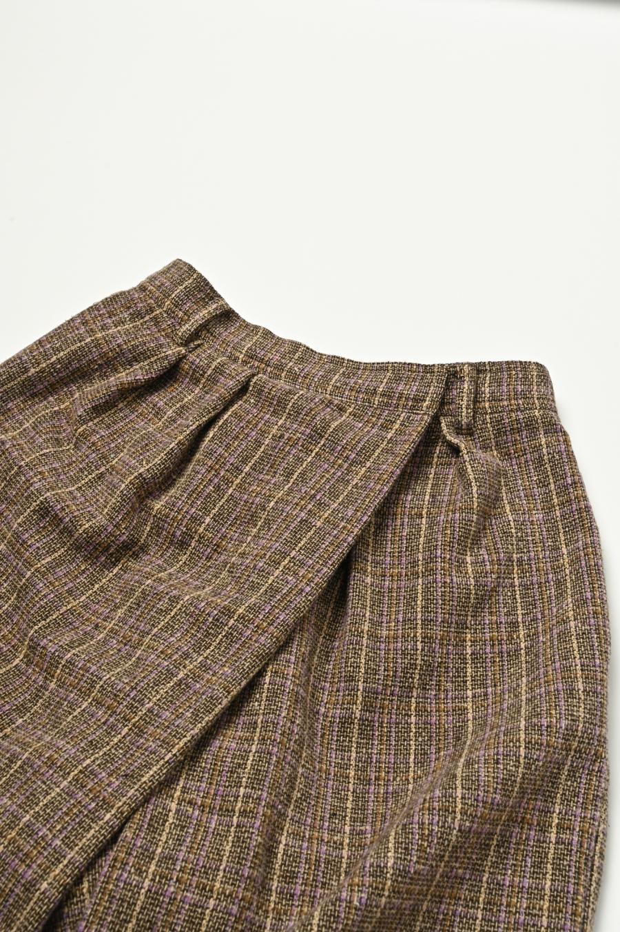 Checked Tweed Slide Pants