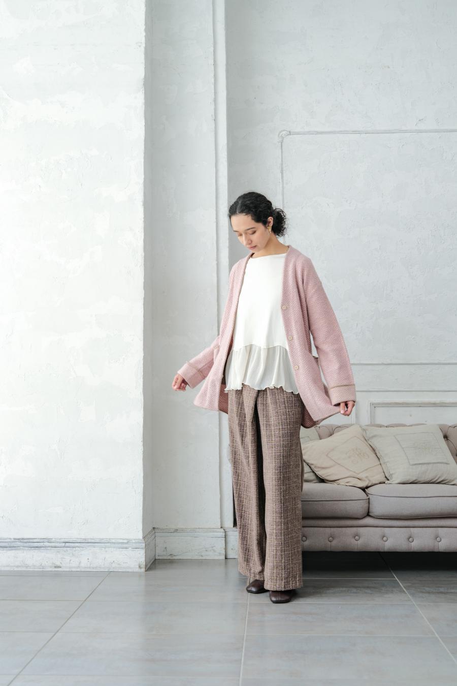 Checked Tweed Slide Pants