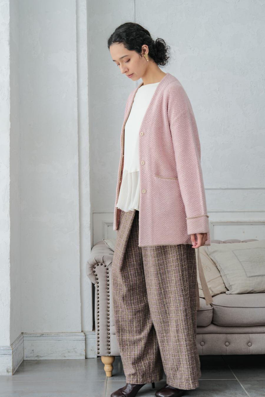 Checked Tweed Slide Pants